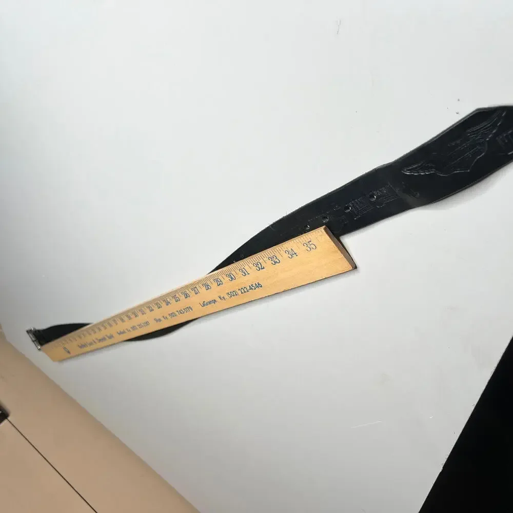 2007 Harley-Davidson Genuine Leather Belt‎ Black Embossed Logo USA 00s
